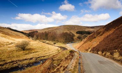 A single track country lane runs through the valley of the Trough of Bowland in the remote Forest of Bowland area of Lancashire, England.