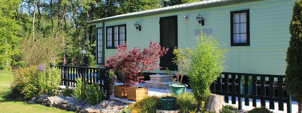 static caravan in summer