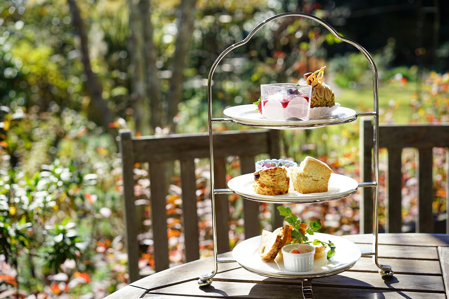 Lovely afternoon tea summer outside rustic