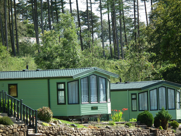 green caravan homes