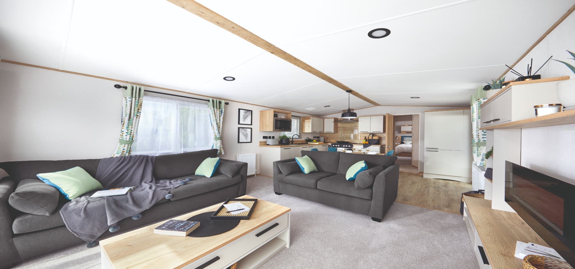modern and big caravan living room