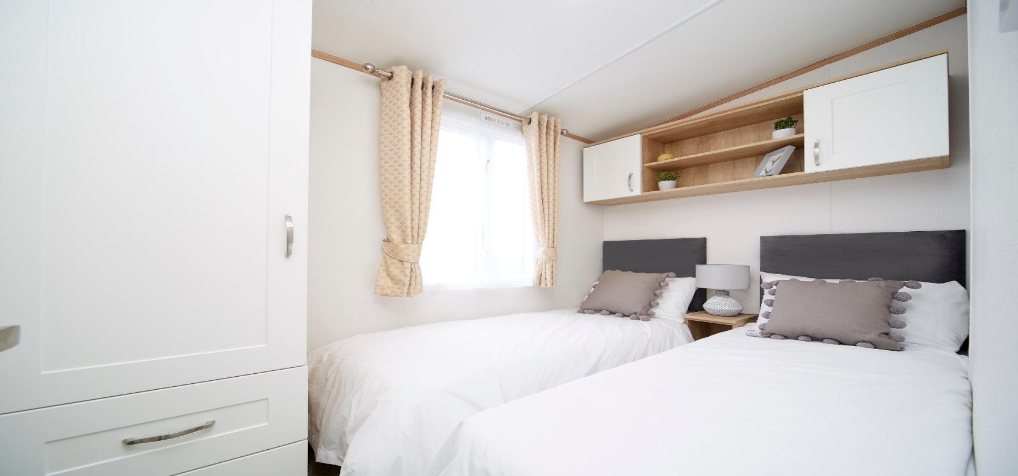 Twin bedroom in caravan