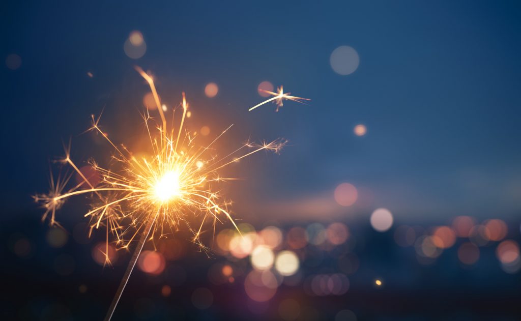 Sparkler at night time in Lancashire