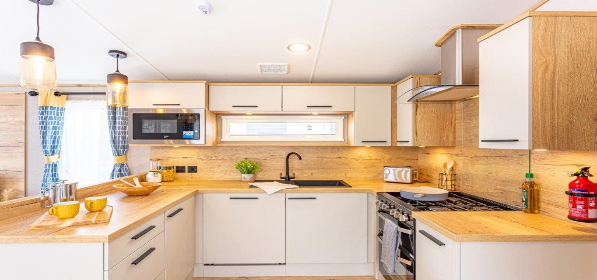 standard kitchen in one of our caravan parks in Lancashire